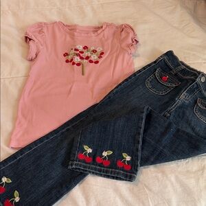 Gymboree Blue Denim with cherry accents full set